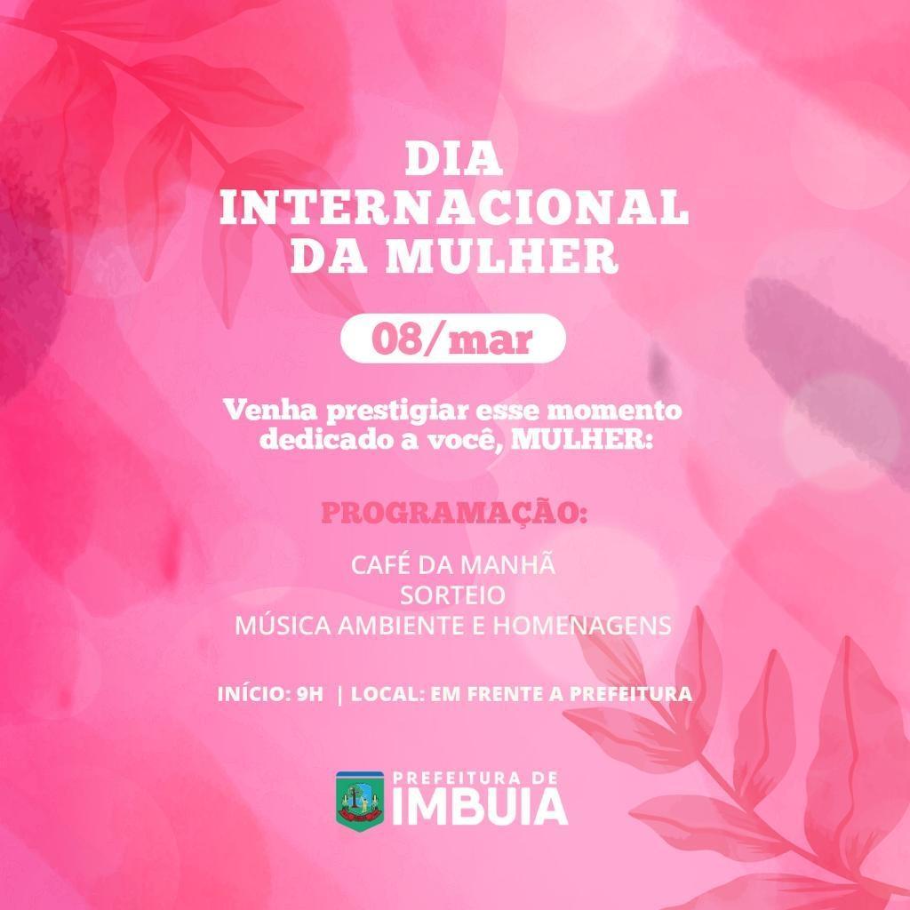 Dia Internacional da Mulher em Imbuia terá ação em frente a Prefeitura, dia 08 de março