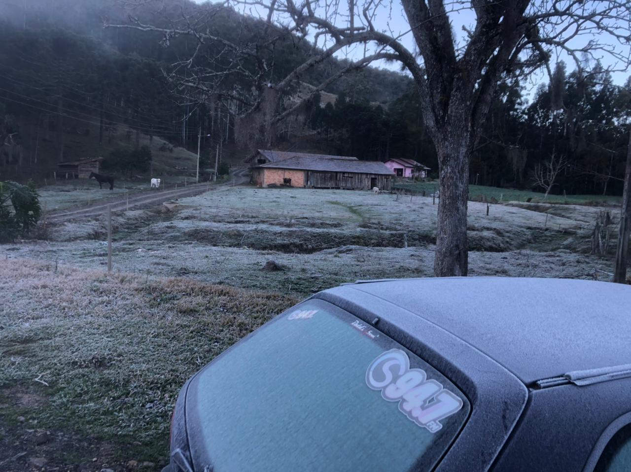 Dia mais frio do ano tem temperaturas abaixo de zero em municípios da Região da Cebola