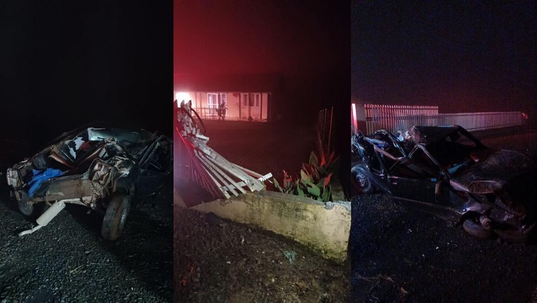Duas pessoas ficam feridas em capotamento na SC-281 em Atalanta