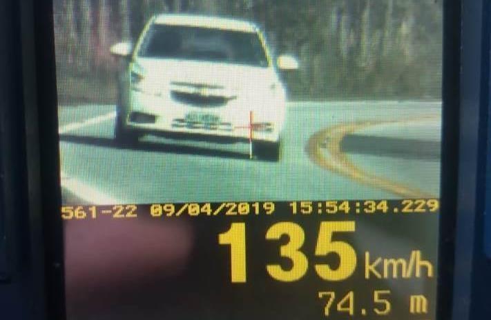 Em duas horas, 92 motoristas são flagrados acima da velocidade em trecho da BR-282
