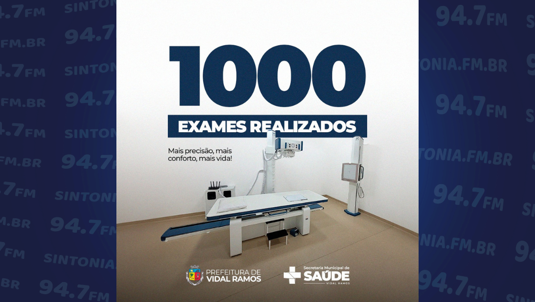 Em menos de seis meses, mais de mil exames são realizados na sala de radiologia de Vidal Ramos