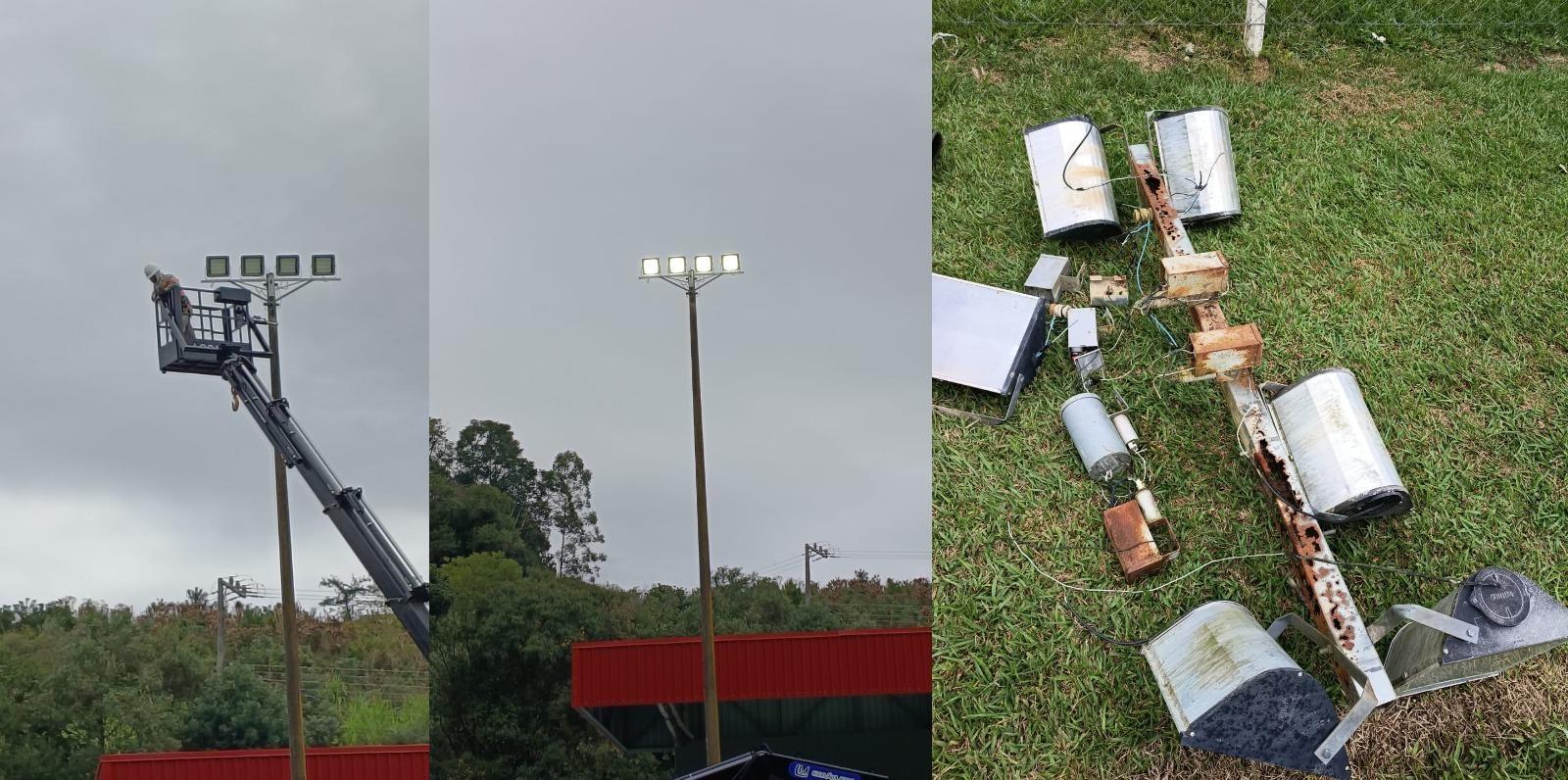 Estádio de Petrolândia recebe iluminação em LED