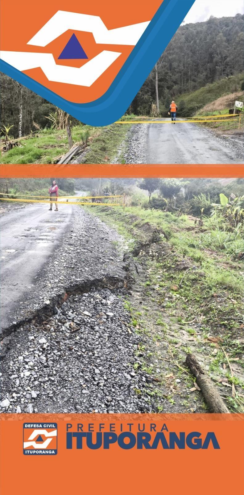 Estrada no Alto Rio das Pedras, em Ituporanga, segue interditada após deslizamento