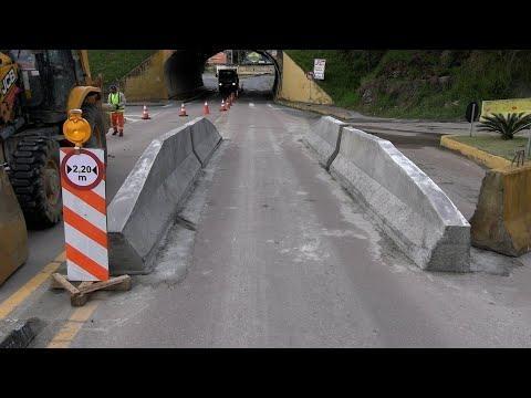 Estrutura que limita o trânsito de caminhões acima de 3,30 metros no trevo do Fundo Canoas, colocada pelo DNIT, gera polêmica