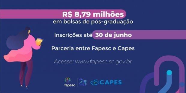 Fapesc e Capes destinam R$ 8,79 milhões em bolsas de pós-graduação em Santa Catarina   