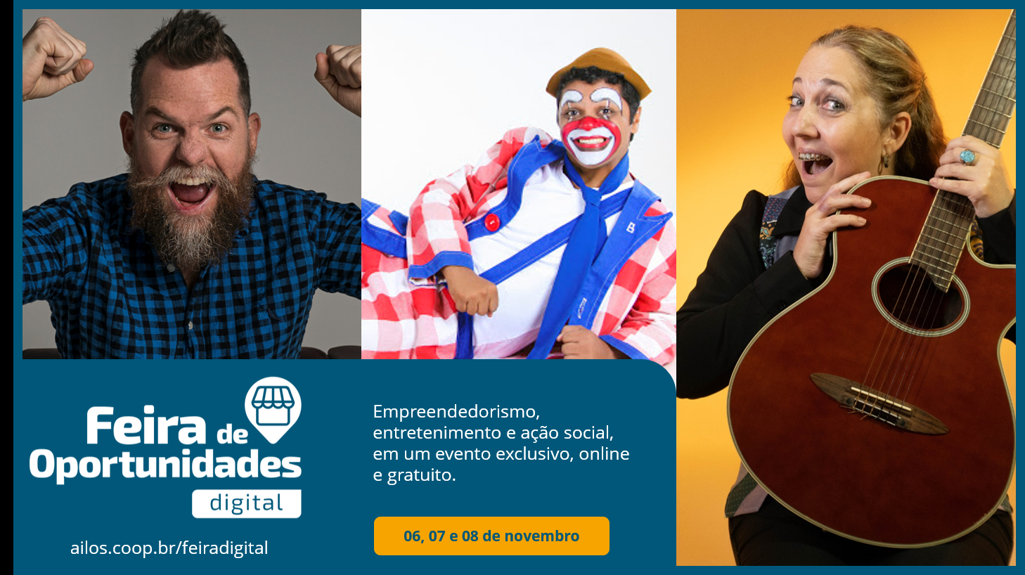 Feira de Oportunidades Digital da Viacredi Alto Vale reúne Marcos Piangers, Dazaranha, Biribinha e Nana Toledo