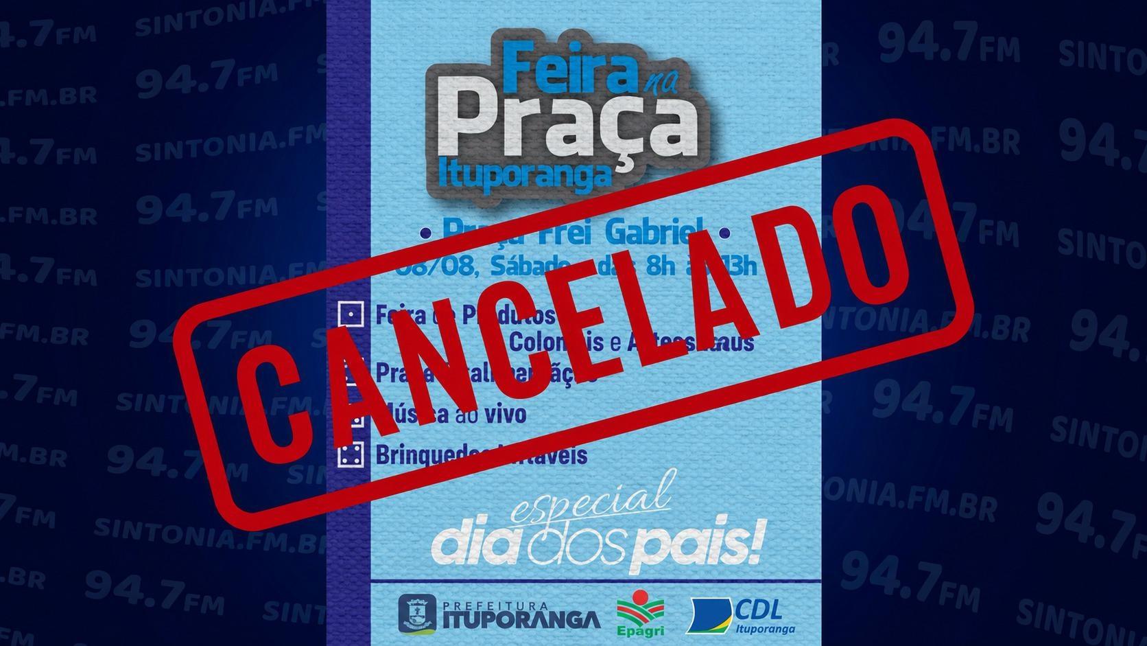 Feira que ocorreria neste sábado (08) em Ituporanga é cancelada devido à previsão de chuva