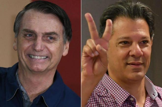Fernando Haddad (PT) e Jair Bolsonaro (PSL) vão ao segundo turno