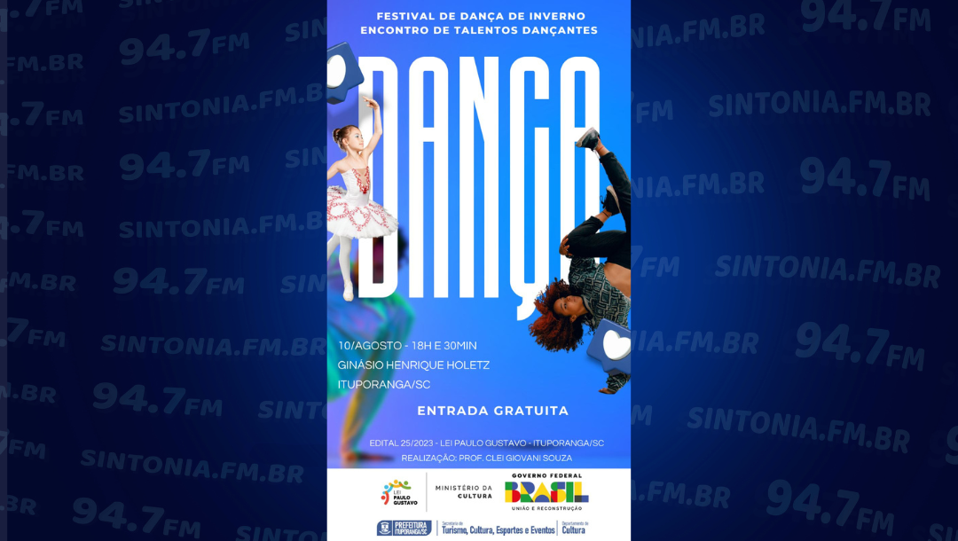 Festival de Dança de Inverno Encontro de Talentos Dançantes será realizado em Ituporanga