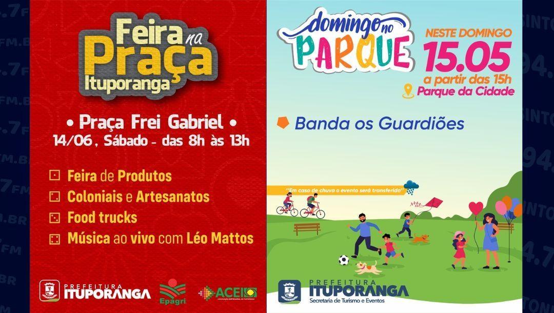 Fim de semana em Ituporanga vai ter feira na Praça da Matriz e Domingo no Parque