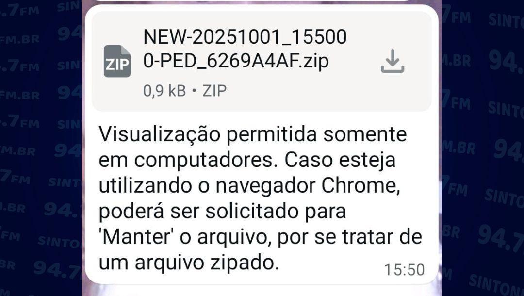 Golpe no WhatsApp atinge unidade de saúde da Vila Nova;  Orientação é não abrir arquivo zipado