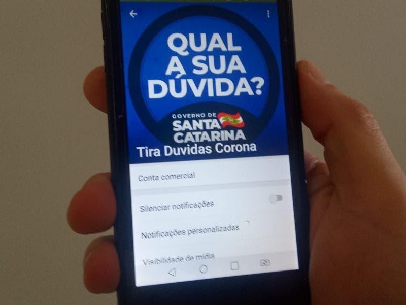 Governo de SC tira dúvidas por WhatsApp sobre restrições e prevenção ao coronavírus