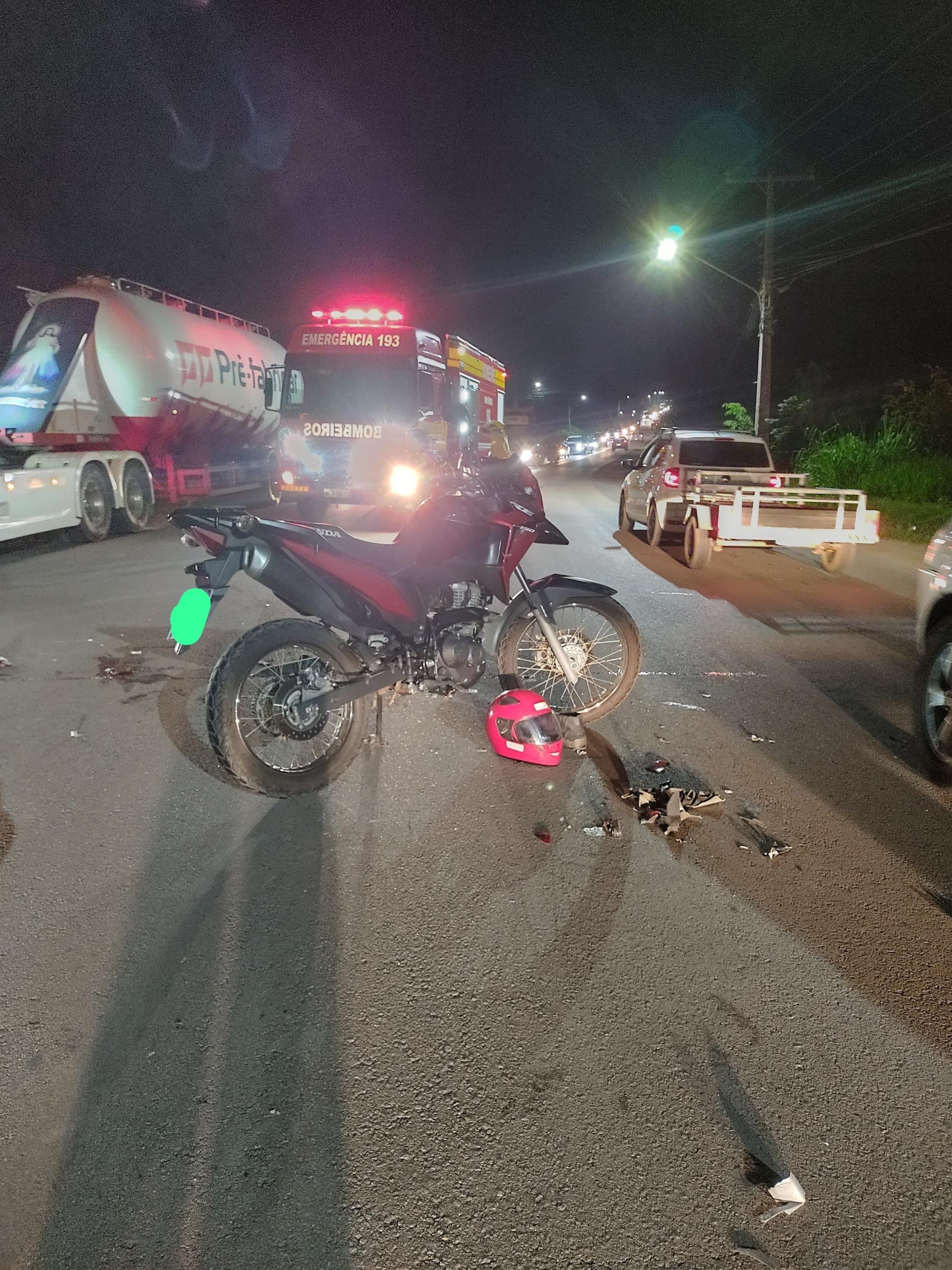 Grave acidente deixa motociclista ferido em Ituporanga na SC-350