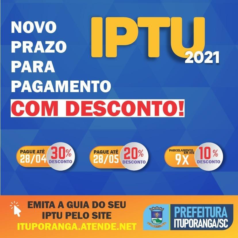 Guias com desconto prorrogado do IPTU em Ituporanga estão a disposição dos contribuintes