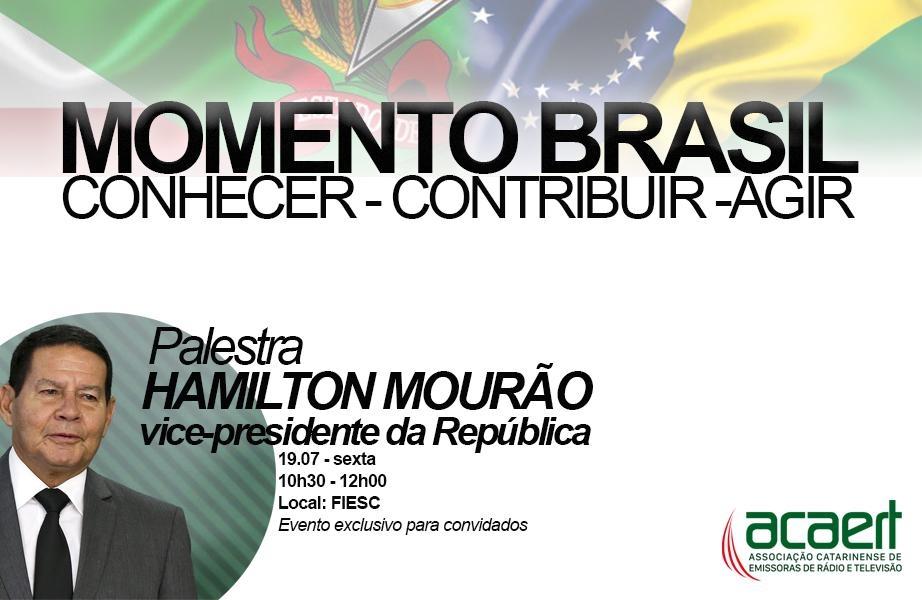 Hamilton Mourão faz palestra em Florianópolis