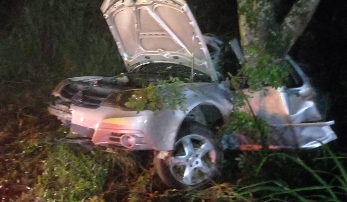 Homem morre após veículo sair de pista e colidir em árvore na BR 470