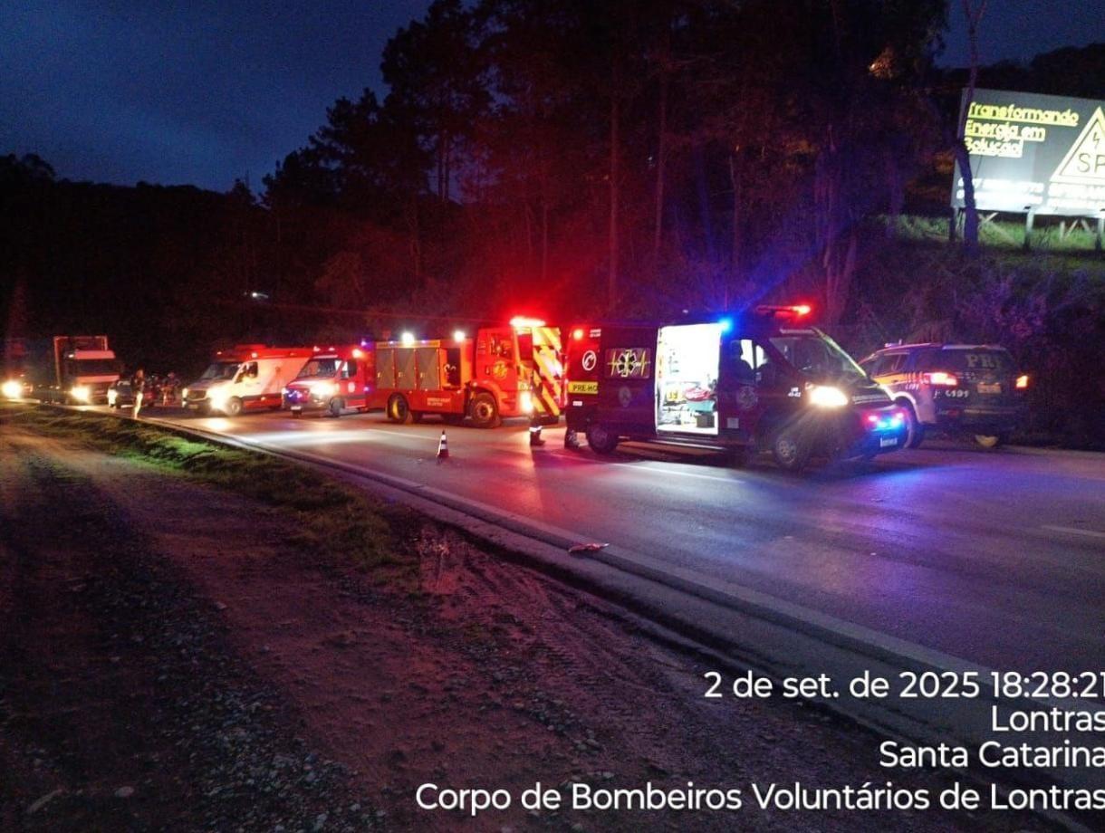 Homem morre em colisão frontal na BR-470 em Lontras