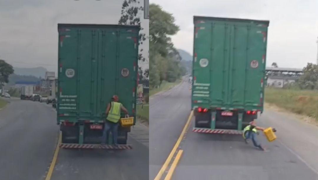 Homem tenta descer de caminhão em movimento e cai em Rio do Sul