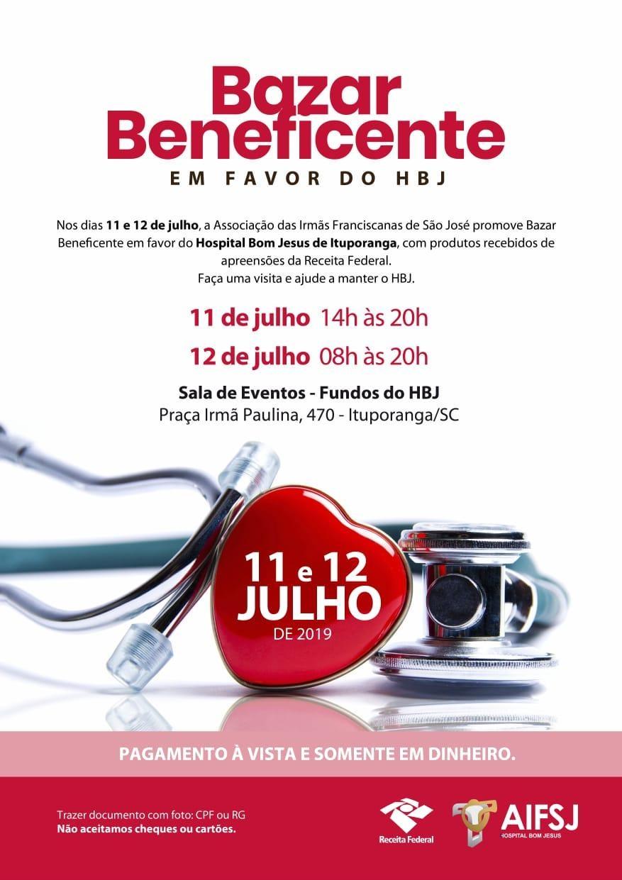 Hospital Bom Jesus promove nesta quinta e sexta-feira a segunda etapa do Bazar com mercadorias da Receita Federal