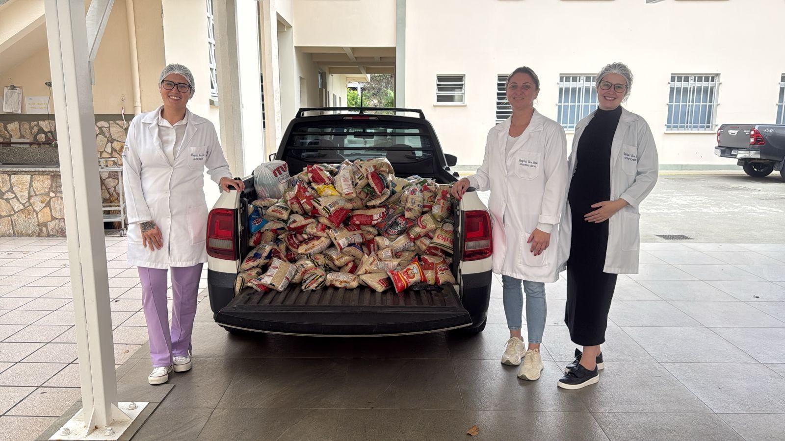Hospital Bom Jesus recebe mais de 400 quilos de alimentos arrecadados na Festa da Cebola