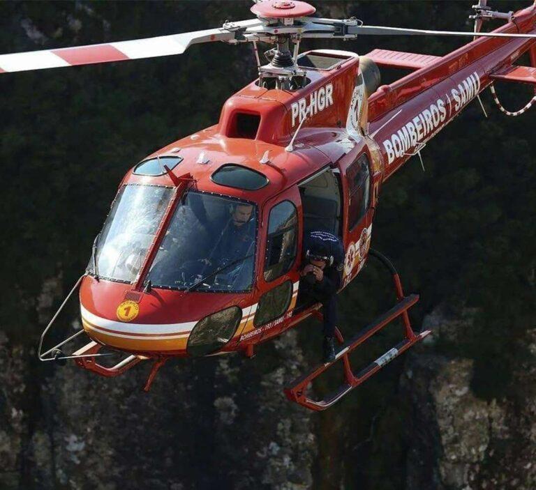 Idoso é levado de helicóptero ao hospital após acidente com máquina agrícola
