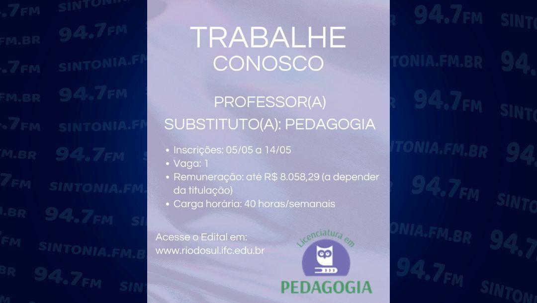 IFC contrata professor de pedagogia com salário que pode chegar a mais de R$ 8 mil