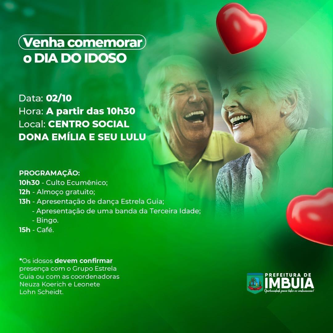 Imbuia realiza festa especial para os idosos na próxima segunda feira (02)