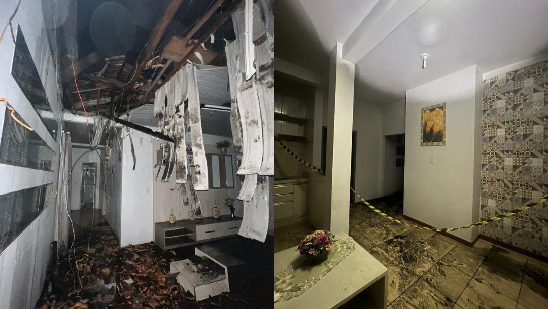Incêndio atinge residência sobre restaurante em Pouso Redondo