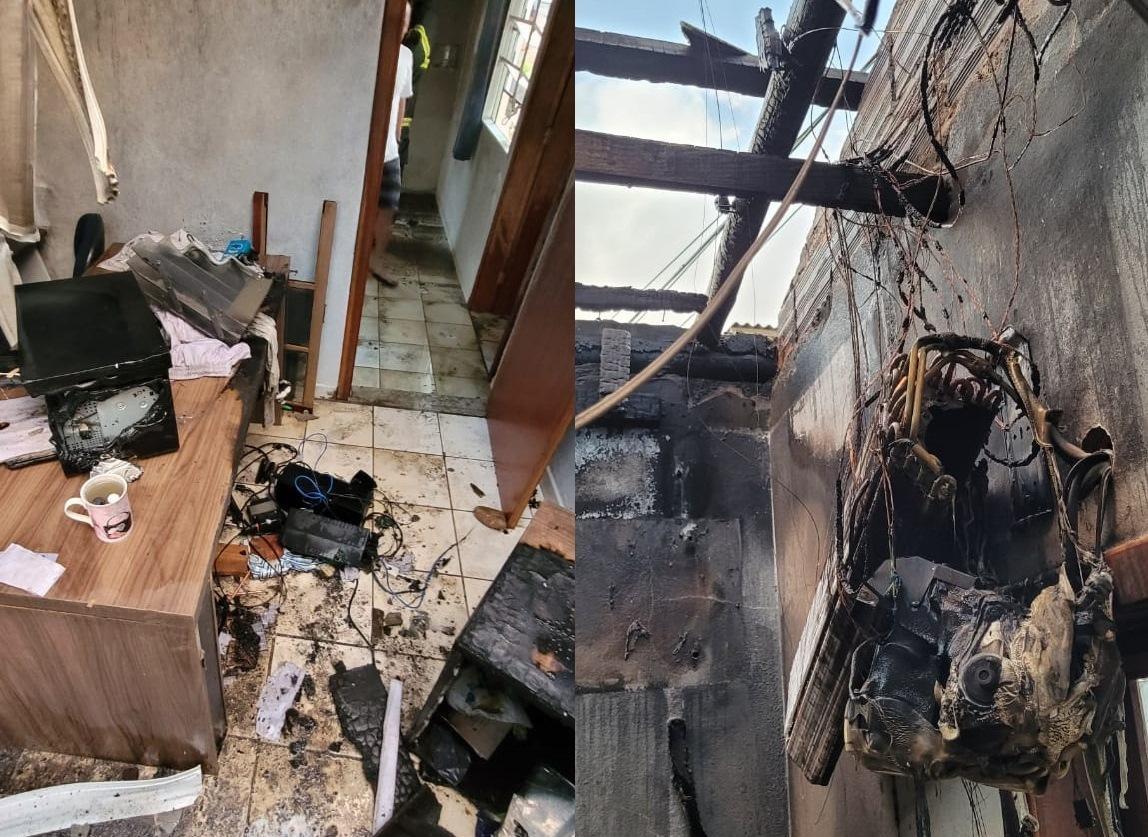 Incêndio destrói escritório de frigorífico em Imbuia