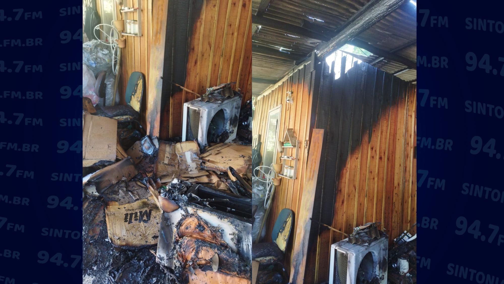 Incêndio em residência mobiliza bombeiros no bairro Santana, em Rio do Sul