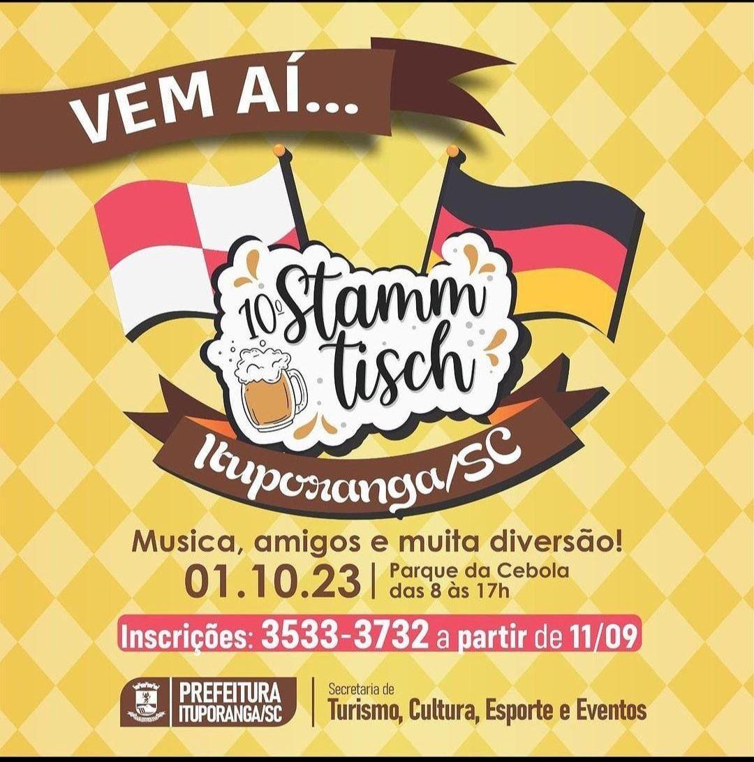 Inscrições para o Stammtisch de Ituporanga devem ser feitas até nesta sexta-feira (22)