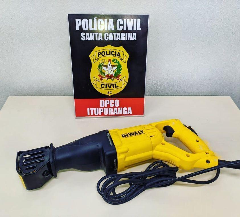 Investigação conjunta da Polícia Civil de Ituporanga e de Atalanta recupera ferramenta furtada de loja  