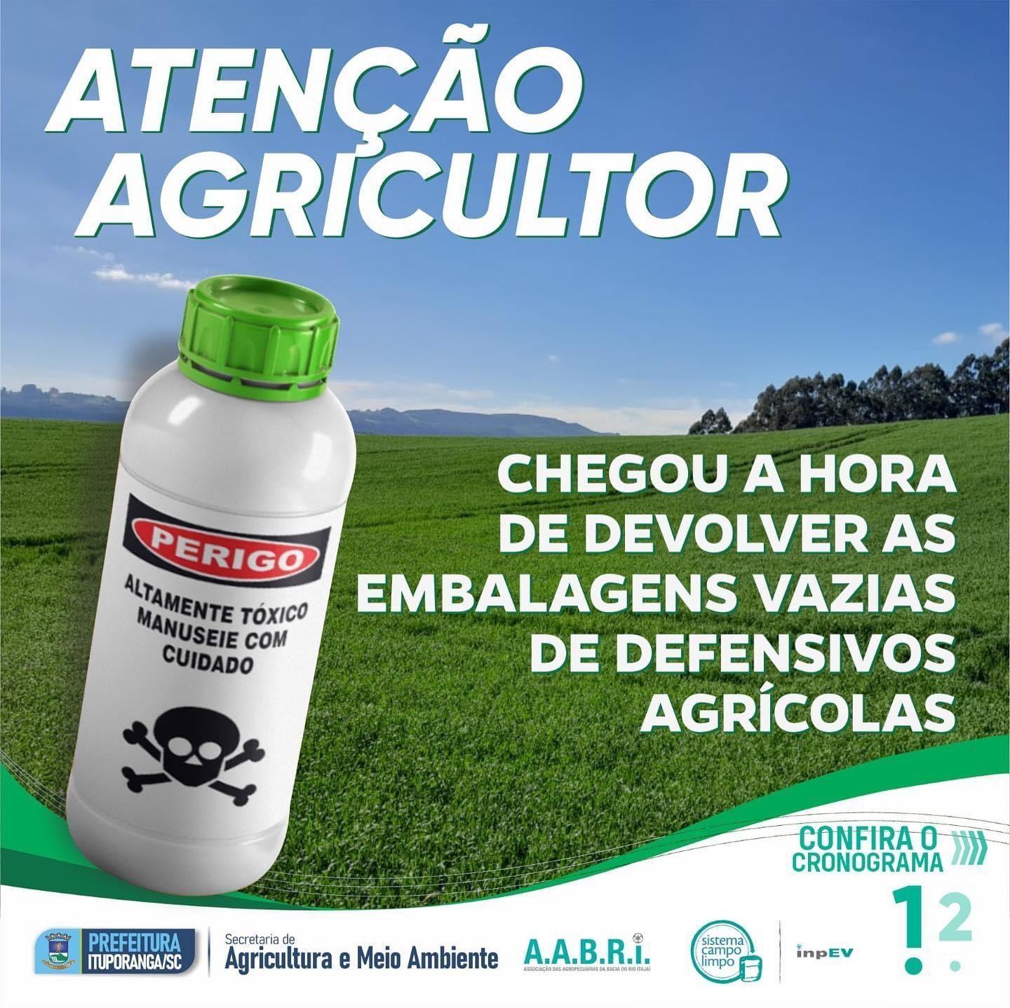 Ituporanga promove campanha de recolhimento de embalagens vazias de agrotóxicos