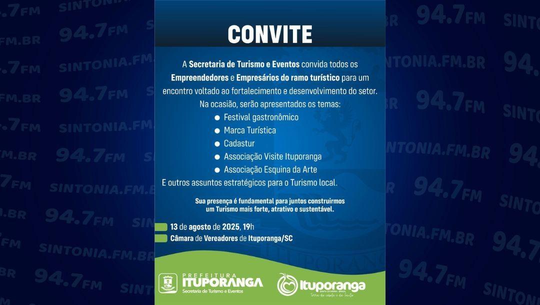 Ituporanga realiza reunião para empreendedores e interessados no setor de turismo nesta quarta-feira