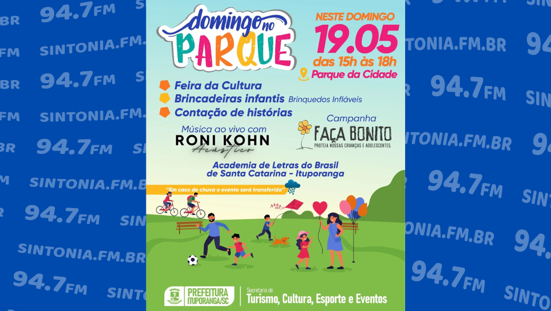 Ituporanga terá mais uma edição do Domingo no Parque