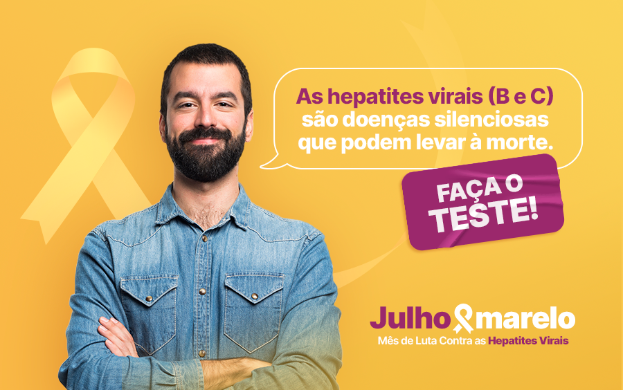 Julho amarelo: Saúde alerta para importância da testagem para diagnóstico precoce e tratamento das hepatites virais