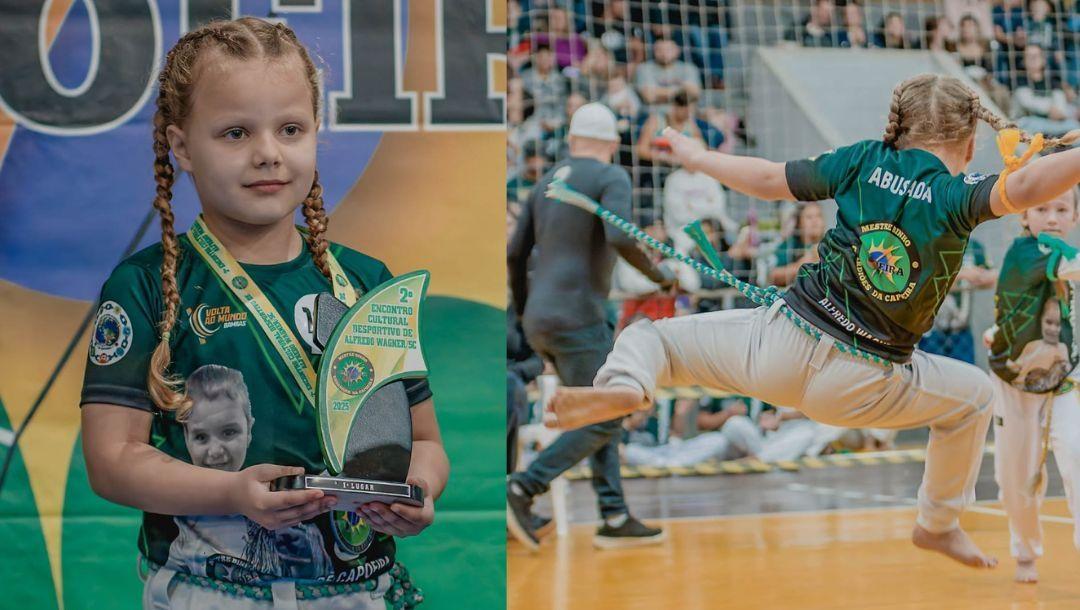 Menina de 6 anos de Alfredo Wagner é vice-campeã mundial de capoeira