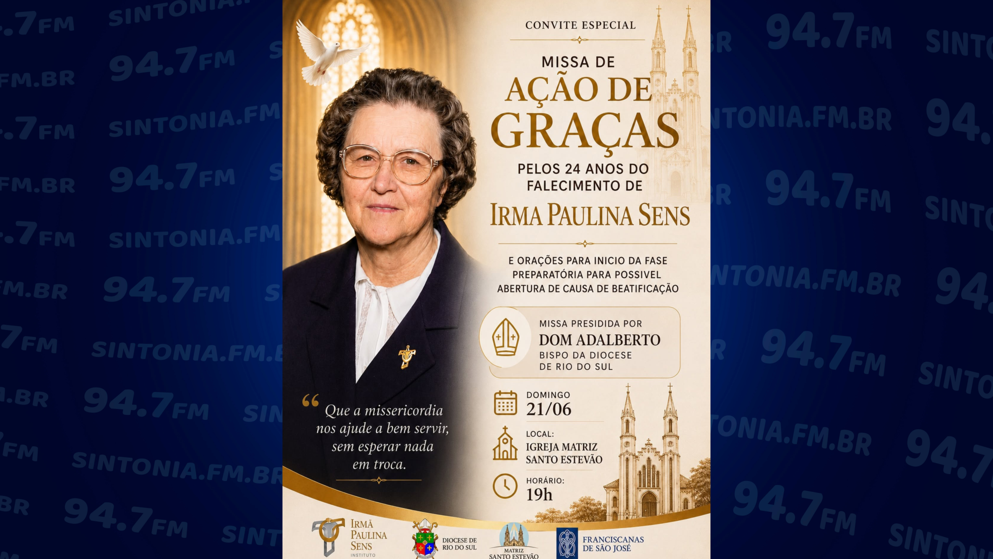 Missa marca nova etapa para possível beatificação da Irmã Paulina em Ituporanga