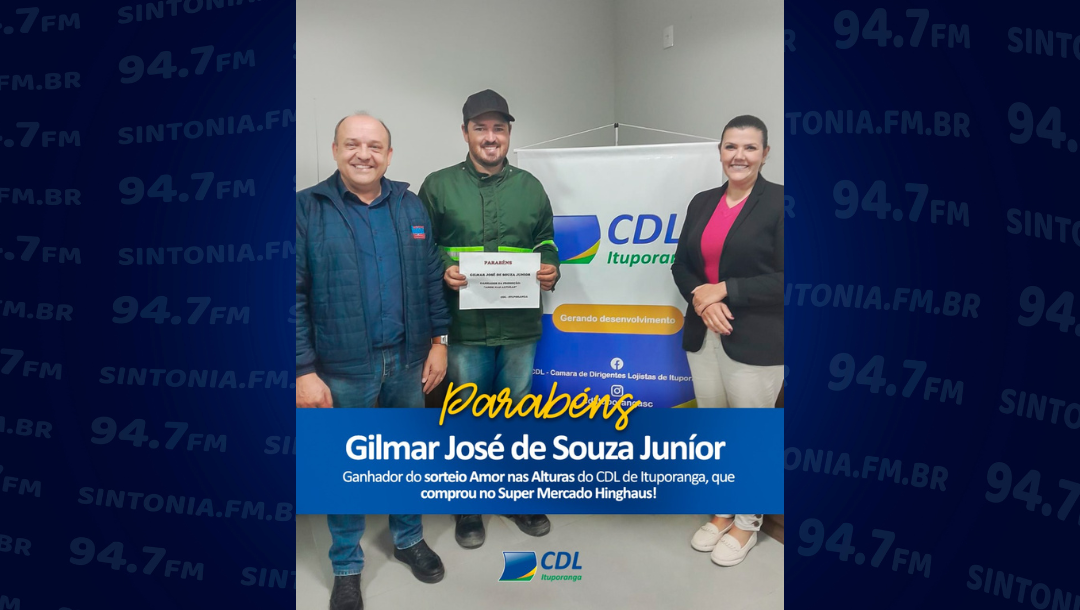 Morador de Petrolândia vence sorteio "Amor nas Alturas" da CDL de Ituporanga