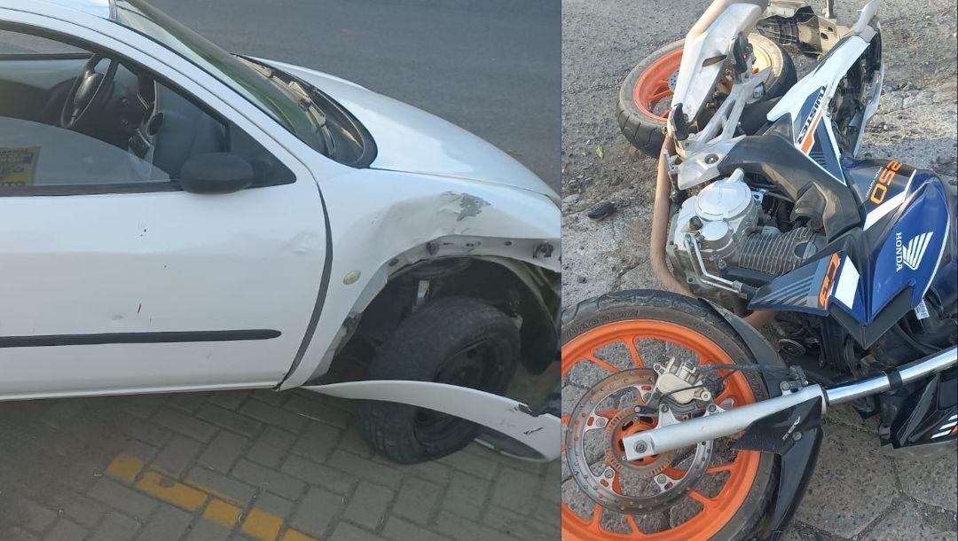 Motocicleta é atingida durante manobra de cruzamento na SC-110