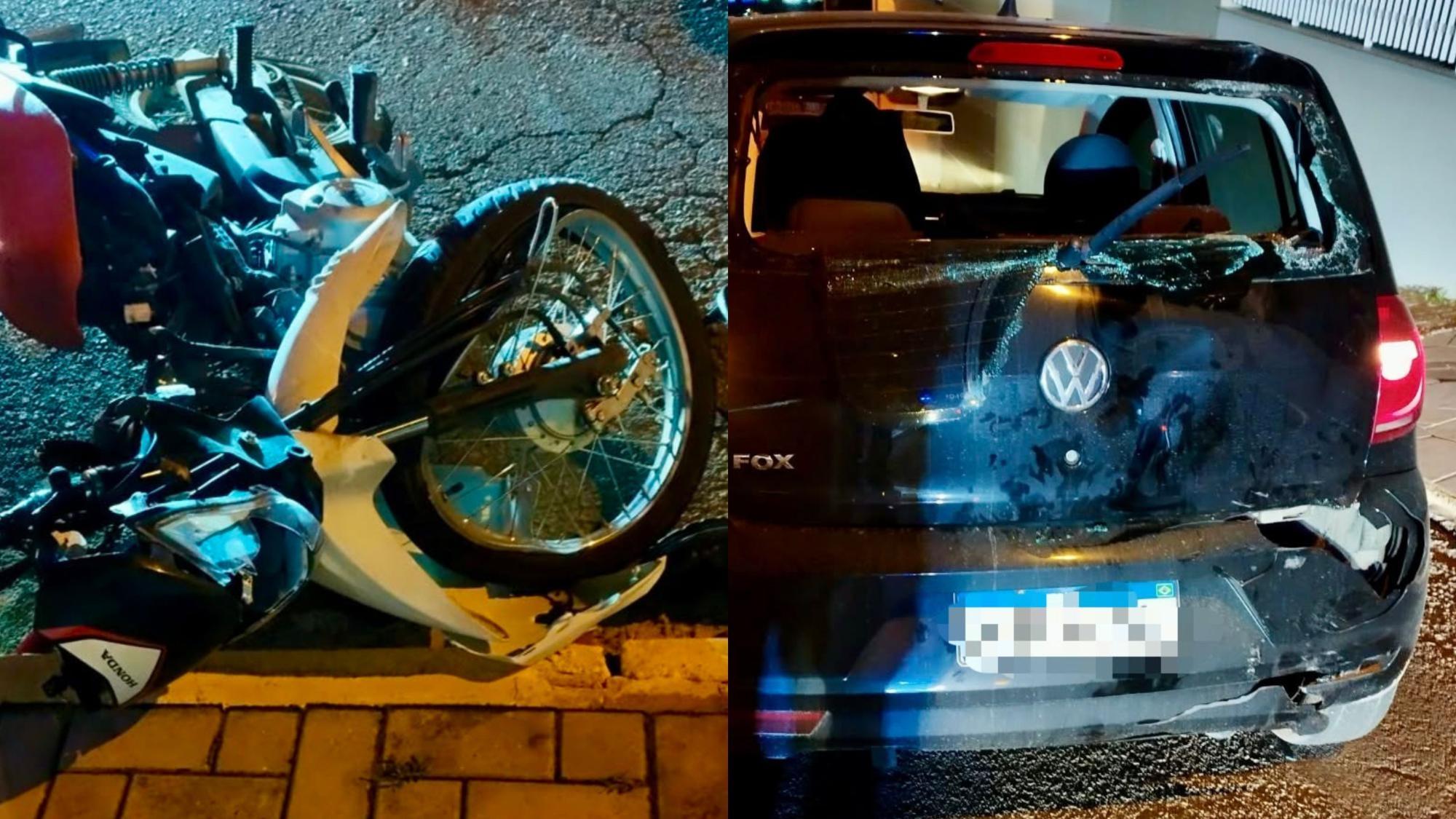 Motociclista fica ferido em acidente com carro em Rio do Sul