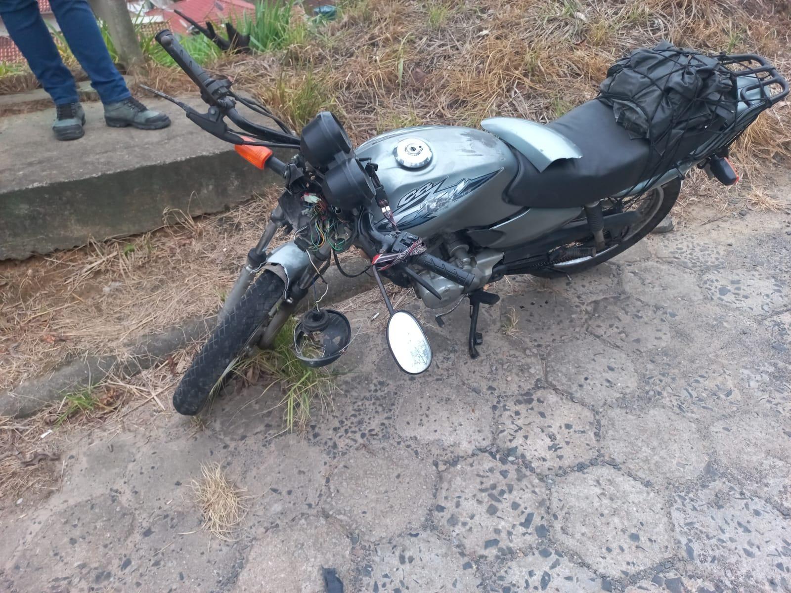 Motociclista fica ferido em acidente na SC-350, em Aurora
