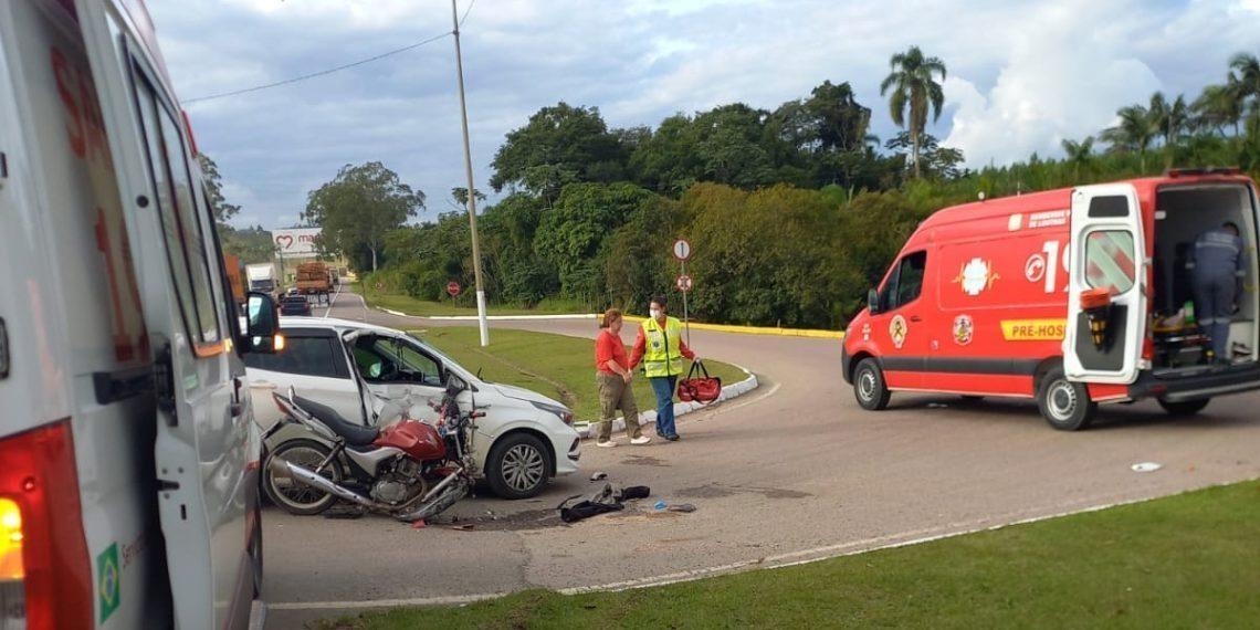 Motociclista fica gravemente ferido em acidente na BR-470