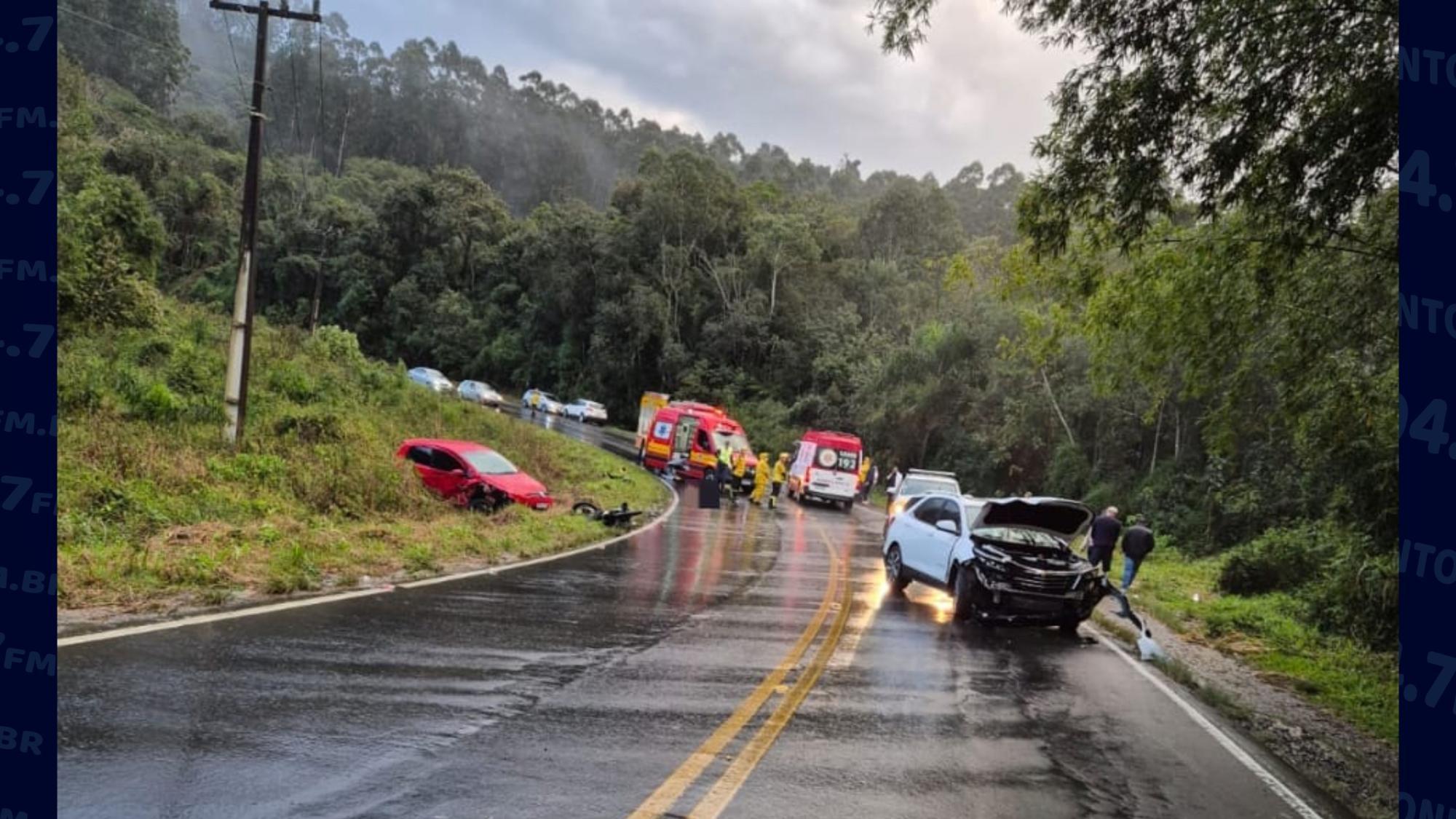 Motociclista morre em acidente com quatro veículos na SC-350, em Ituporanga
