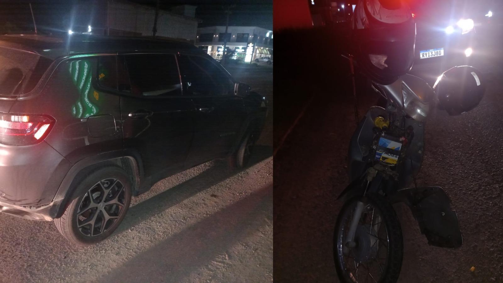 Motociclista sem habilitação causa acidente na SC-350 em Aurora