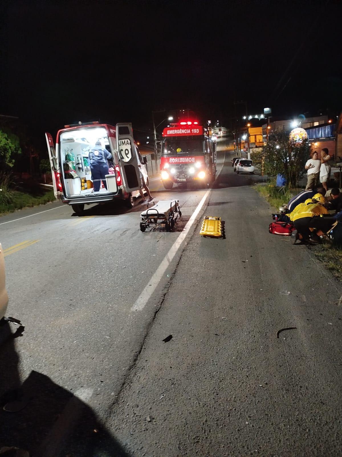 Motociclista sofre fratura exposta após acidente em Ituporanga