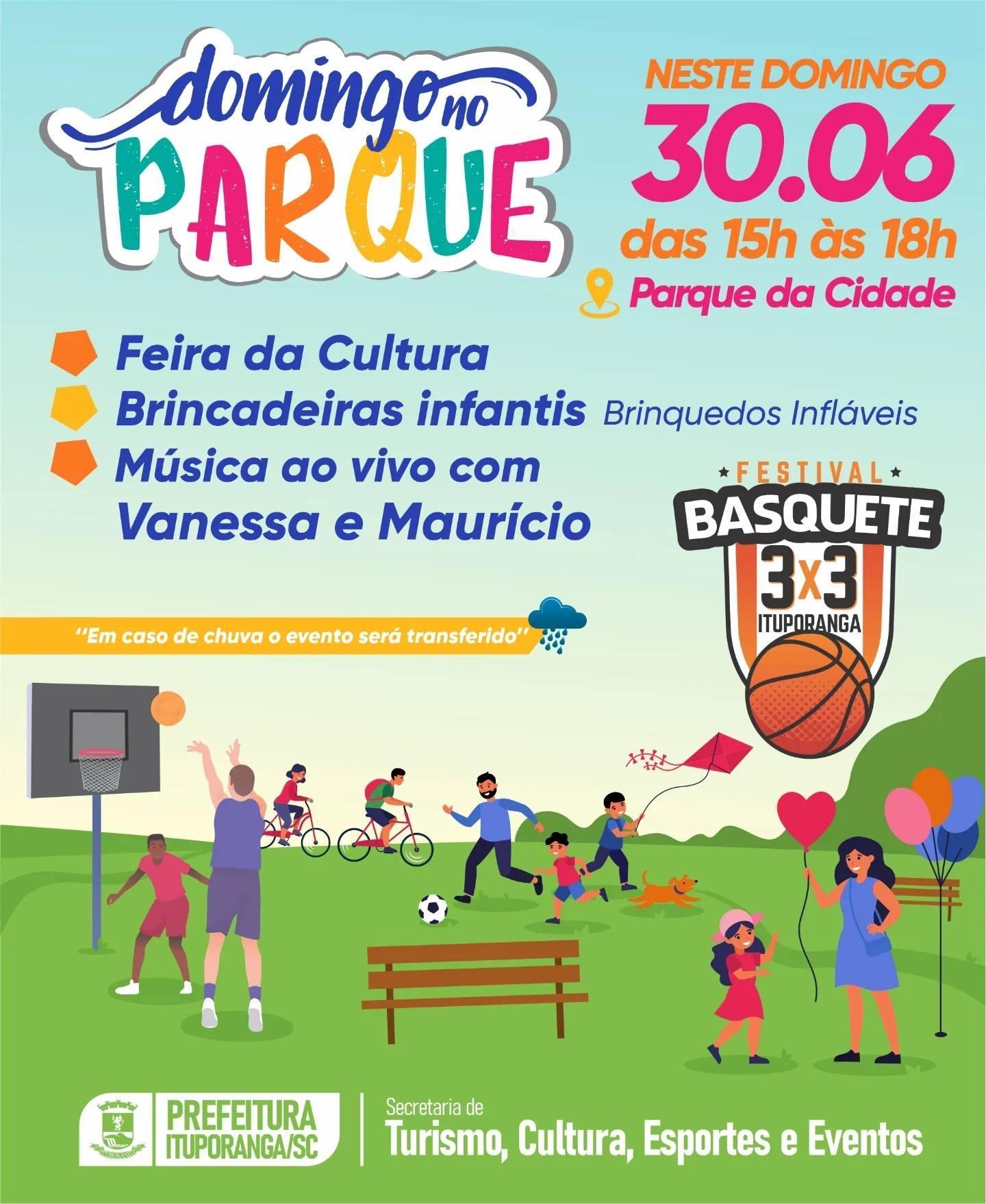 Neste domingo é dia de convidar a família para curtir o Domingo no Parque