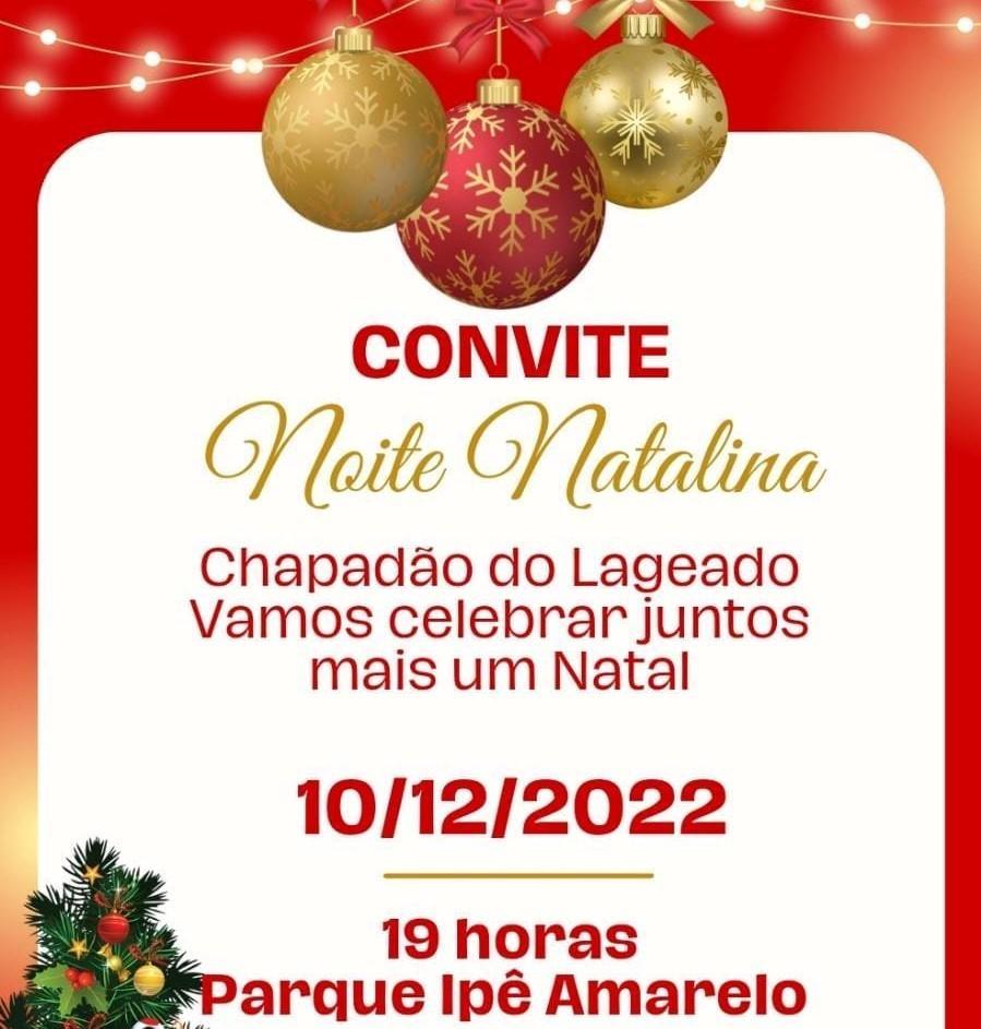 Noite Natalina em Chapadão do Lageado vai contar com distribuição de brinquedos, presença do papai noel e sorteios