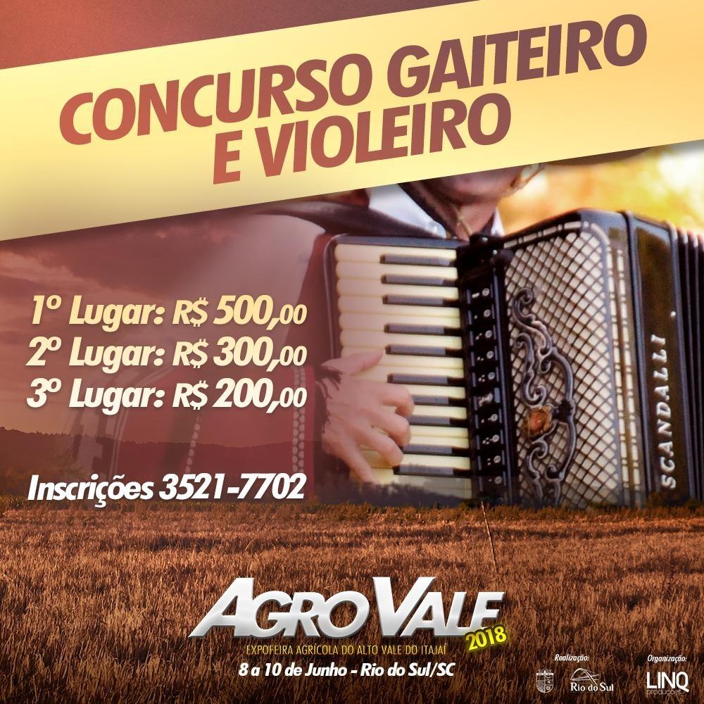Agro Vale abre concurso para gaiteiros e violeiros