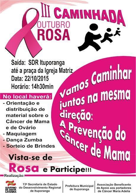 Associação de Apoio aos Portadores de Câncer de Ituporanga realizam ações em alusão ao Outubro Rosa 
